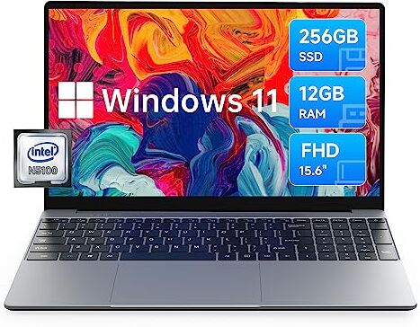 ALLDOCUBE GTBook 15 Portatili, 15.6 Pollici Notebook, Windows 11 Laptop, Intel Celeron N5100, 12GB RAM, SSD 256GB, 2.4+5GHz WiFi, BT 5.0, Tipo C, USB 3.0, HDMI, Grigio