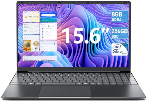 SGIN 15,6" Laptop 8 GB RAM 256 GB SSD ROM PC portatile (TF 512 GB), Celeron N4000, HD IPS, 2 x USB 3.0, Bluetooth 4.2, WiFi Dual Band