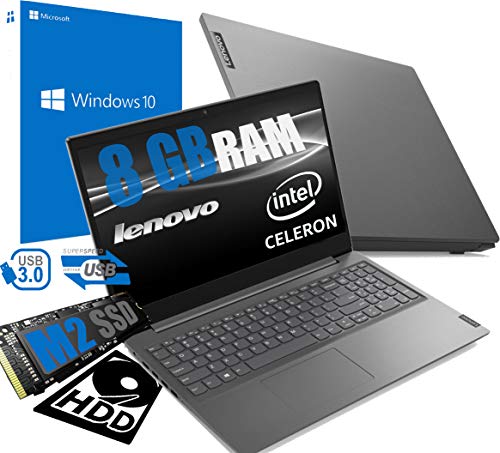 RGDIGITAL SRL Notebook Lenovo Ideapad Portatile Pc Display da 15.6" HD /Intel Dual Core Fino a 2.60Ghz /Ram DDR4 8Gb /SSD M.2 256GB + Hdd 500GB /HD Graphics 600 /Hdmi Wifi Bluetooth /Windows 10 Pro /Open Office