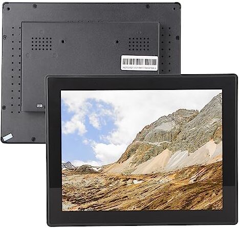 Luqeeg Monitor Touchscreen da 10,4 Pollici, Monitor LED Portatile da Parete 4: 3 Touchscreen Monitor Portatile Touch Capacitivo a Dieci Punti, Monitor Impermeabile 800x600 per Laptop (Spina UE)