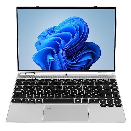 DAUZ Laptop da Ufficio, Retroilluminato RGB Quad Core CPU Lettore di Impronte Digitali Tablet Portatile Touch Screen da 14 Pollici per i Viaggi (16GB+128GB Spina UE)