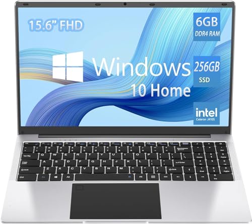 TPSPAD Laptop 15.6'' Full HD IPS, PC portatile (Intel Celeron J4105 Quad-Core, RAM 4 GB, 256 GB M.2 SATA SSD, Intel UHD Graphics, Windows 10 Home) Tastiera QWERTY