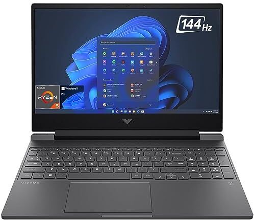 HP Victus Gaming Laptop, 15.6" FHD IPS 144Hz, AMD 6-Core Ryzen 5 7535HS (Beat i7-1260P), GeForce RTX 2050, 32GB DDR5, 2TB PCIe 4.0, Backlit KB, Wi-Fi 6, RJ45, USB-C, HDMI, US Version KB, Win 11 Pro