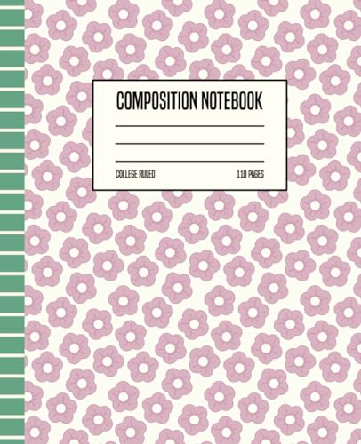 Studio, McCall Loraine Preppy Floral Composition Book Purple: Aesthetic Preppy Notebook for School