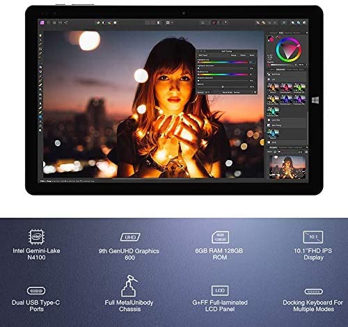 Generic Hi10 X Tablet PC 10,1" Sistema Operativo Windows 10 (Intel Gemini-Lake N4100) Quad-Core fino a 2,4 GHz, 1200 x 1920 IPS, 6 GB RAM + 128 GB ROM, Wi-Fi Dual Band, Bluetooth