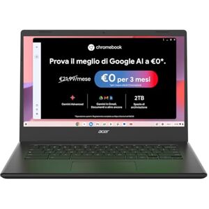 Acer Chromebook 314, Ram 4 GB DDR4, eMMC 128 GB, Display 14" FHD, CBOA314-1H-C4ZG, Notebook, PC Portatile, Processore Intel Celeron N4500, Scheda Grafica Intel UHD, ChromeOS, Nero, 15.6 Acer Chromebook 314, Ram 4 GB DDR4, eMMC 128 GB, Display 14" FHD, CBOA314-1H-C4ZG, Notebook, PC Portatile, Processore Intel Celeron N4500, Scheda Grafica Intel UHD, ChromeOS, Nero, 15.6