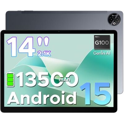 DOOGEE Tab E3 Max Tablet 14 Pollici 2,1K FHD+, Tablet Android 15, Batteria 13500mAh Tablet con Sim, Processore Helio G100 Octa-core, 32GB RAM + 256GB ROM (2 TB TF), 16MP+8MP, 4G LTE/5G Wi-Fi/GPS DOOGEE Tab E3 Max Tablet 14 Pollici 2,1K FHD+, Tablet Android 15, Batteria 13500mAh Tablet con Sim, Processore Helio G100 Octa-core, 32GB RAM + 256GB ROM (2 TB TF), 16MP+8MP, 4G LTE/5G Wi-Fi/GPS