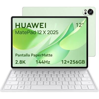 Huawei MatePad 12 X 2025 Tablet, 2.8K 144Hz 1000nits 12'' Display PaperMatte Ultraleggero, 12+256GB, Batteria 10100mAh con Supercharge 6W, WiFi 7, Note, con Tastiera Ultraleggera, Verde Huawei MatePad 12 X 2025 Tablet, 2.8K 144Hz 1000nits 12'' Display PaperMatte Ultraleggero, 12+256GB, Batteria 10100mAh con Supercharge 6W, WiFi 7, Note, con Tastiera Ultraleggera, Verde