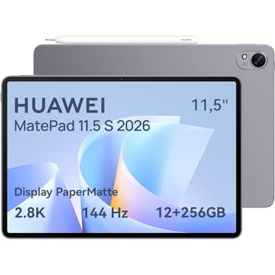 Huawei MatePad 11.5 S 2026 Tablet con Display PaperMatte ultra-luminoso 2.8K 144Hz, 12+256GB, Batteria da 8800 mAh, SuperCharge 40W, WiFi 6+, Bluetooth 5.2, M-Pencil Pro, Garanzia di 30 mesi Huawei MatePad 11.5 S 2026 Tablet con Display PaperMatte ultra-luminoso 2.8K 144Hz, 12+256GB, Batteria da 8800 mAh, SuperCharge 40W, WiFi 6+, Bluetooth 5.2, M-Pencil Pro, Garanzia di 30 mesi