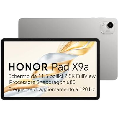 Honor Pad X9a Tablet 11,5" 2.5K 120Hz, 6GB RAM 128GB, Batteria 8300mAh, 4 Altoparlanti, Snapdragon 685, Android 15, Tablet per Studenti e Famiglia, Corpo in Metallo, Grigio Honor Pad X9a Tablet 11,5" 2.5K 120Hz, 6GB RAM 128GB, Batteria 8300mAh, 4 Altoparlanti, Snapdragon 685, Android 15, Tablet per Studenti e Famiglia, Corpo in Metallo, Grigio