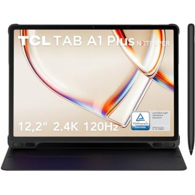TCL Tablet Android TAB A1 Plus NXTPAPER, 12,2" 2.4K 120Hz, 6+256GB, con T-Pen 2 e cover, octa-core, AI, 10000mAh, 4 speaker, unibody metallo, per lavoro e svago TCL Tablet Android TAB A1 Plus NXTPAPER, 12,2" 2.4K 120Hz, 6+256GB, con T-Pen 2 e cover, octa-core, AI, 10000mAh, 4 speaker, unibody metallo, per lavoro e svago