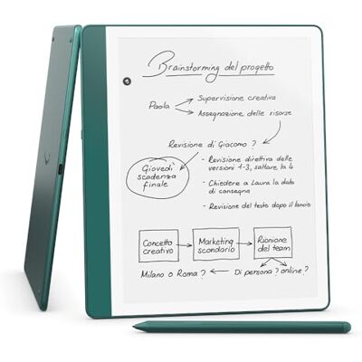 Amazon Kindle Scribe (64 GB) Schermo ridisegnato con bordi uniformi. Ora puoi scrivere nei libri e nei documenti Penna premium inclusa Verde metallizzato Amazon Kindle Scribe (64 GB) Schermo ridisegnato con bordi uniformi. Ora puoi scrivere nei libri e nei documenti Penna premium inclusa Verde metallizzato