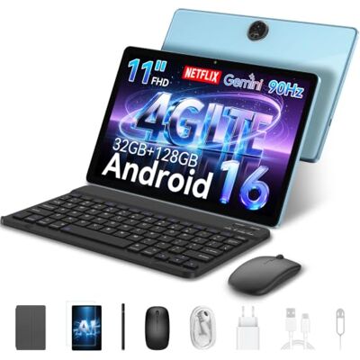 Blackview ZENO5 Tablet Android 16 con tastiera, Tablet 11 pollici, 4G LTE, 32GB RAM + 128GB ROM, display HD 90 Hz, 8300 mAh, GPS, Gemini AI, Widevine L1, Face ID, con penna e mouse, tablet per lavoro e studio Blackview ZENO5 Tablet Android 16 con tastiera, Tablet 11 pollici, 4G LTE, 32GB RAM + 128GB ROM, display HD 90 Hz, 8300 mAh, GPS, Gemini AI, Widevine L1, Face ID, con penna e mouse, tablet per lavoro e studio