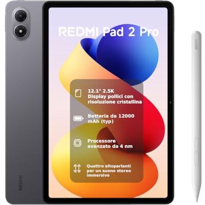 Xiaomi REDMI Pad 2 Pro + Pen, 6+128GB, 12.1" 2.5K 120Hz Display, Massive 12000mAh (typ) Battery, 4nm Processor, Seamless Interconnectivity, 2-year warranty, Graphite Gray, Charger Not Included Xiaomi REDMI Pad 2 Pro + Pen, 6+128GB, 12.1" 2.5K 120Hz Display, Massive 12000mAh (typ) Battery, 4nm Processor, Seamless Interconnectivity, 2-year warranty, Graphite Gray, Charger Not Included