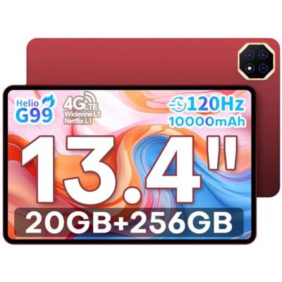 TECLAST T65PLUS Helio G99 Tablet 13.4 Pollici, 2.2GHz Octa-Core 120Hz Tablet Android 15, 20GB RAM+256GB ROM(TF 8TB), Doppio SIM 4G LTE + 5G WiFi, 10000mAh/18W, Gemini AI/Widevine L1/GPS/13MP/OTG, 2026 TECLAST T65PLUS Helio G99 Tablet 13.4 Pollici, 2.2GHz Octa-Core 120Hz Tablet Android 15, 20GB RAM+256GB ROM(TF 8TB), Doppio SIM 4G LTE + 5G WiFi, 10000mAh/18W, Gemini AI/Widevine L1/GPS/13MP/OTG, 2026