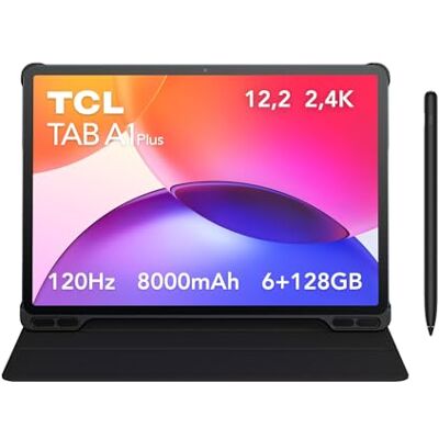 TCL TAB A1 Plus + Flipcase + Pen, 6GB+128GB, Display Immersivo 2.4K da 12,2" a 120 Hz, Processore Avanzato a 4 nm, Corpo in Metallo Sottile, Google Gemini, AI Toolbox, UI Intuitiva TCL TAB A1 Plus + Flipcase + Pen, 6GB+128GB, Display Immersivo 2.4K da 12,2" a 120 Hz, Processore Avanzato a 4 nm, Corpo in Metallo Sottile, Google Gemini, AI Toolbox, UI Intuitiva