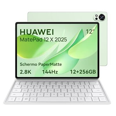 Huawei MatePad 12 X 2025 Tablet, Display Ultra Nitido PaperMatte Antiriflesso da 12 pollici 2.8K 144Hz 1000 nits, 12+256GB, Batteria da 10100 mAh, Ricarica Superrapida 66W, WiFi 7, con Tastiera Huawei MatePad 12 X 2025 Tablet, Display Ultra Nitido PaperMatte Antiriflesso da 12 pollici 2.8K 144Hz 1000 nits, 12+256GB, Batteria da 10100 mAh, Ricarica Superrapida 66W, WiFi 7, con Tastiera