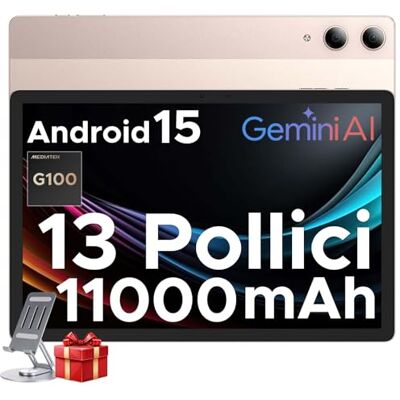 DOOGEE Tab E3 Pro Tablet 13 Pollici FHD+, Helio G100 Octa-Core 32GB RAM+256GB ROM (2TB TF) Tablet con Sim, 11000mAh, 13MP+8MP, Android 15/WidevineL1/ Dual 4G LTE + 5G WiFi/Face ID/OTG/GPS DOOGEE Tab E3 Pro Tablet 13 Pollici FHD+, Helio G100 Octa-Core 32GB RAM+256GB ROM (2TB TF) Tablet con Sim, 11000mAh, 13MP+8MP, Android 15/WidevineL1/ Dual 4G LTE + 5G WiFi/Face ID/OTG/GPS