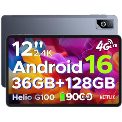 DOOGEE Tab G6 Pro Tablet 12 Pollici 2.4K 90Hz, 36GB+128GB/2TB Tablet Android 16, 4G LTE 9000mAh Tablets con Sim, Helio G100, Gemini AI /7.5mm Ultra sottile, 13MP+8MP/2 Altoparlanti DOOGEE Tab G6 Pro Tablet 12 Pollici 2.4K 90Hz, 36GB+128GB/2TB Tablet Android 16, 4G LTE 9000mAh Tablets con Sim, Helio G100, Gemini AI /7.5mm Ultra sottile, 13MP+8MP/2 Altoparlanti