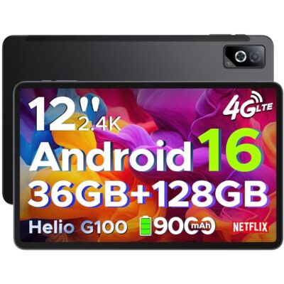 DOOGEE Tab G6 Pro Tablet 12 Pollici 2.4K 90Hz, 36GB+128GB/2TB Tablet Android 16, 4G LTE 9000mAh Tablets con Sim, Helio G100, Gemini AI /7.5mm Ultra sottile, 13MP+8MP/2 Altoparlanti DOOGEE Tab G6 Pro Tablet 12 Pollici 2.4K 90Hz, 36GB+128GB/2TB Tablet Android 16, 4G LTE 9000mAh Tablets con Sim, Helio G100, Gemini AI /7.5mm Ultra sottile, 13MP+8MP/2 Altoparlanti