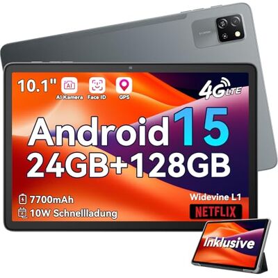 Blackview Tab60 Pro Android 15 Tablet 10 pollici, 24 GB (8 GB + 16 GB di estensione), RAM + 128 GB ROM (2 TB TF), Dual 4G LTE, Octa Core PC, 7700 mAh, Widevine L1 HD, display 5G WiFi, Face ID, GPS Blackview Tab60 Pro Android 15 Tablet 10 pollici, 24 GB (8 GB + 16 GB di estensione), RAM + 128 GB ROM (2 TB TF), Dual 4G LTE, Octa Core PC, 7700 mAh, Widevine L1 HD, display 5G WiFi, Face ID, GPS