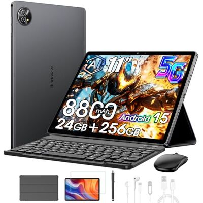 Blackview ZENO10 5G Tablet con Tastiera e Mouse,24GB+256GB/2TB Android 15,2K FHD+ Gaming Tablet 11 Pollici,Gemini Al,8800mAh,4G LTE 5G WiFi/PC Mode/Widevine L1/OTG/Protettiva+Penna intelligente, Nero Blackview ZENO10 5G Tablet con Tastiera e Mouse,24GB+256GB/2TB Android 15,2K FHD+ Gaming Tablet 11 Pollici,Gemini Al,8800mAh,4G LTE 5G WiFi/PC Mode/Widevine L1/OTG/Protettiva+Penna intelligente, Nero