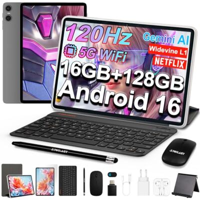 TECLAST P30T 120Hz Tablet 10" Android 16, 2GHz 16GB+128GB con 10 Accessoris Gemini AI, TF 5TB, Octa-Core, 5G WiFi, Widevine L1, GPS, GMS/OTG/6000mAh, Tablets con Tastiera+Custodia+Penna+Mouse+Supporto TECLAST P30T 120Hz Tablet 10" Android 16, 2GHz 16GB+128GB con 10 Accessoris Gemini AI, TF 5TB, Octa-Core, 5G WiFi, Widevine L1, GPS, GMS/OTG/6000mAh, Tablets con Tastiera+Custodia+Penna+Mouse+Supporto
