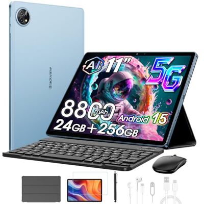 Blackview ZENO 10 5G Tablet con Tastiera e Mouse,24GB+256GB/2TB Android 15, 2K FHD+ Gaming Tablet 11 Pollici,Gemini Al,8800mAh,4G LTE 5G WiFi/PC Mode/Widevine L1/OTG/Protettiva+Penna intelligente, Blu Blackview ZENO 10 5G Tablet con Tastiera e Mouse,24GB+256GB/2TB Android 15, 2K FHD+ Gaming Tablet 11 Pollici,Gemini Al,8800mAh,4G LTE 5G WiFi/PC Mode/Widevine L1/OTG/Protettiva+Penna intelligente, Blu