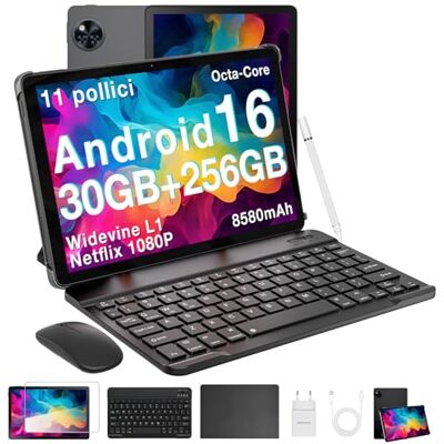 DOOGEE U11 Pro Tablet 11 Pollici 90Hz, Tablet Android 16, 30GB RAM+256GB ROM/TF 2TB, Batteria 8580mAh Tablet con Tastiera, Unisoc T7200 Octa-Core, Widevine L1/5G WiFi/13 MP/GPS/OTG/Face ID DOOGEE U11 Pro Tablet 11 Pollici 90Hz, Tablet Android 16, 30GB RAM+256GB ROM/TF 2TB, Batteria 8580mAh Tablet con Tastiera, Unisoc T7200 Octa-Core, Widevine L1/5G WiFi/13 MP/GPS/OTG/Face ID