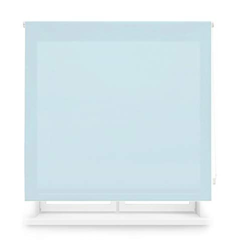 Blindecor Tenda a rullo traslucida tinta unita Azzurro, 100 x 175 cm (Larghezza x Altezza)   Dimensioni del tessuto 97 x 170 cm   Tenda per interne