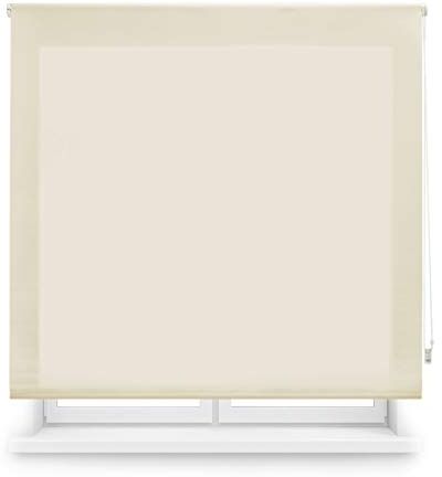 Blindecor Tenda a rullo traslucida tinta unita Beige, 150 x 175 cm (Larghezza x Altezza)   Dimensioni del tessuto 147 x 170 cm   Tenda per interne