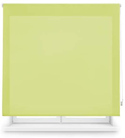 Blindecor Tenda a rullo traslucida tinta unita Verde pistacchio, 80 x 175 cm (Larghezza x Altezza)   Dimensioni del tessuto 77 x 170 cm   Tenda per interne