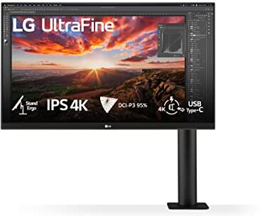 LG 27UN880P ERGO Monitor 27" UltraHD 4K LED IPS HDR 400, 3840x2160, 5ms, AMD FreeSync 60Hz, Flicker Safe, Nero