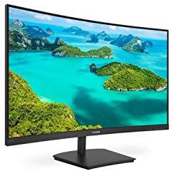 Philips 241E1SCA 24" Gaming Monitor Curvo Freesync 75 Hz LED VA FHD, 4ms, 3 Side Frameless, Casse Audio Integrate, Low Blue Mode, Flicker Free, HDMI, VGA, VESA, Nero