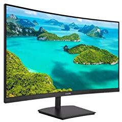 Philips 241E1SC 24" Monitor Curvo AMD Freesync 75 Hz LED VA FHD, 4ms, 3 Side Frameless, Low Blue Mode, Flicker Free, HDMI, VGA, VESA, Nero