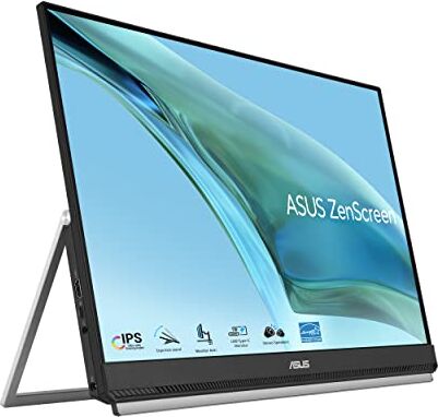 Asus ZenScreen MB249C Monitor Portatile 24” pollici (23,8), FHD (1920 x 1080), Display Frameless, Tecnologia IPS, Antiriflesso, USB Type-C, Altoparlanti, Design Ergonomico, Ecosostenibile, Nero