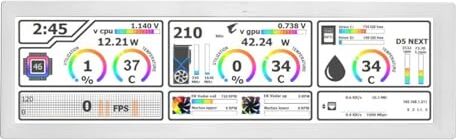 Generic Pannello Sensore di Visualizzazione della Temperatura del PC, Display LCD IPS della Temperatura del PC 8.8 (WHITE)