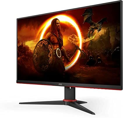 AOC Gaming 24G2SPAE Monitor FHD da 24 pollici, 165 Hz, 1 ms MPRT, FreeSync, G-Sync Compatible, altoparlante (1920 x 1080, VGA, HDMI, DisplayPort) Nero/Rosso