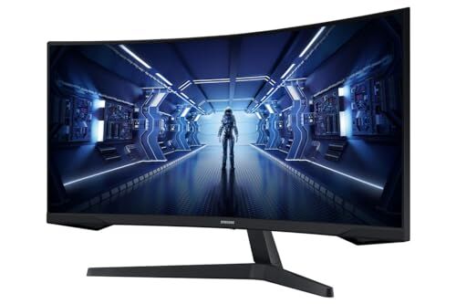 Samsung Gaming Odyssey G5 (C34G55), Curvo (1000R), 34", 3440x1440 (Ultra WQHD), 21:9, HDR10, VA, 165 Hz, 1 ms, FreeSync Premium, HDMI, Display Port, PBP, Flicker Free