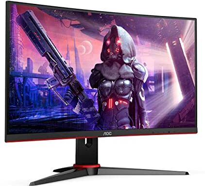 AOC Gaming C27G2AE Monitor curvo FHD da 27 pollici, VA Panel, 165 Hz, 1 ms, 2 porte HDMI, 1 DP, FreeSync Premium, Nero