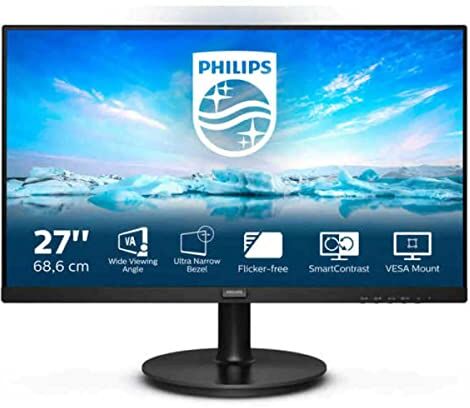 Philips 271V8LA Monitor FHD da 27", AdaptiveSync (1920 x 1080, 75 Hz, VGA, HDMI), nero