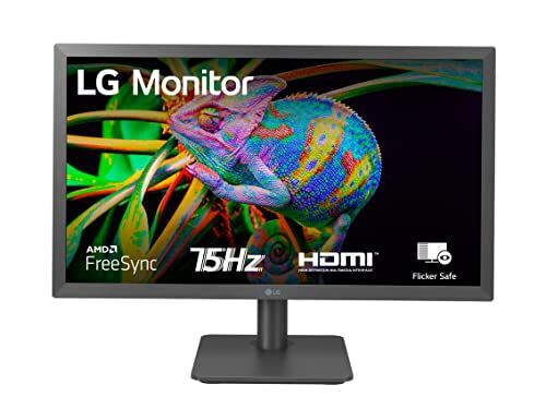 LG 22MP410 Monitor 22" Full HD LED VA, 1920x1080, 5ms, AMD FreeSync 75Hz, VGA, HDMI 1.4 (HDCP 1.4), Flicker Safe, Grigio Antracite