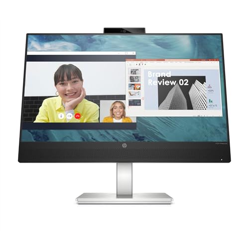 HP M24 Webcam Monitor, Schermo da 23,8" FHD IPS Antiriflesso, Tecnologia AMD FreeSync, Tempo Risposta 5 ms GtG Overdrive, Risoluzione 1920 x 1080, HDMI, DisplayPort, USB-A, USB-C, Nero