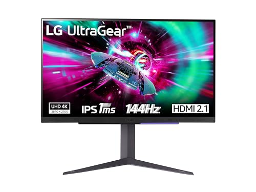 LG 27GR93U UltraGear Gaming Monitor 27" UltraHD 4K IPS HDR 400, 3840x2160, 1ms, G-Sync Compatible, AMD FreeSync Premium Pro 144Hz, HDMI 2.1 VRR, HDCP 2.2, Display Port 1.4, Flicker Safe, Nero