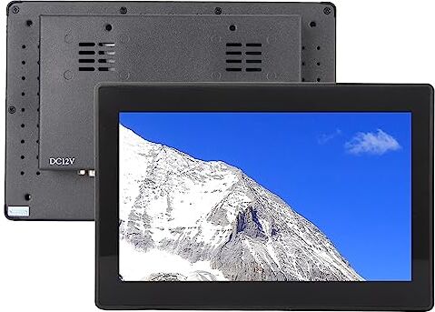 Annadue Monitor Touchscreen da 8 Pollici, Monitor Mini IPS 1280x720P con HDMI/VGA/USB/Avi/R/L/BNC, Monitor Touchscreen Capacitivo Widescreen 16:9 Montato a Parete, Impermeabile IP65