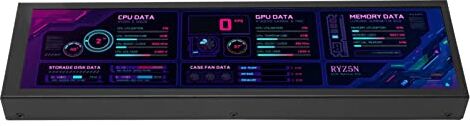 Jectse Monitor Temperatura Computer, Tema Fai-da-te Rotazione di 360 Gradi Pannello Sensore PC Display 1920x480 60Hz Ritaglio Preciso Multifunzione 8,8 Pollici IPS per PC Desktop (BLACK)