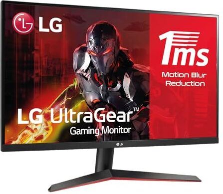 LG 27MP60G-B 27" Monitor semi gaming FHD 1920 x 1080, IPS 1ms (MBR) 75Hz, NTSC 72% (funzioni Gaming: AMD FreeSync, MBR, Mode DAS, Black Stabilizer, Crosshair) Nero e Rosso