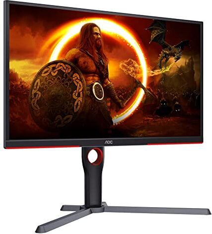 AOC Gaming 25G3ZM Monitor Full HD da 25 pollici, 240 Hz, 0.5 ms, FreeSync Premium (1920x1080, HDMI, DisplayPort, hub USB), colore nero/rosso