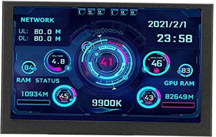 Bewinner 5in PC CPU Monitor Temperatura Computer, 800x480 EDIY IPS USB Mini Schermo TIPO C per AIDA64 Display Temperatura PC CPU GPU RAM Monitor Dati