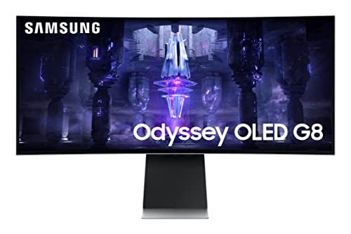 Samsung Gaming Odyssey OLED G8 (S34BG850), Curvo (1800R), 34'', 3440x1440 (WQHD), 21:9, HDR10+, OLED, 175Hz, 0,03ms (GtG), Freesync Premium, Micro HDMI, USB-C, Mini-DP, WiFi, Casse, HAS